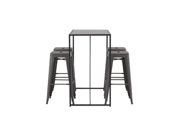 Brea Matgrupp 120 cm Rektangulär med 4 Tempe stolar - Svart - Möbler - Bord & matgrupp - Matgrupp
