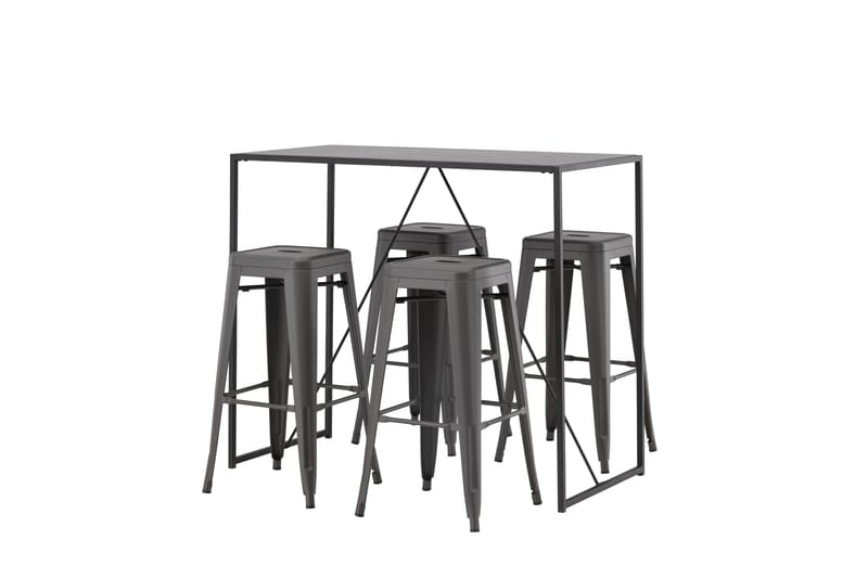 Brea Matgrupp 120 cm Rektangulär med 4 Tempe stolar - Svart - Möbler - Bord & matgrupp - Matgrupp