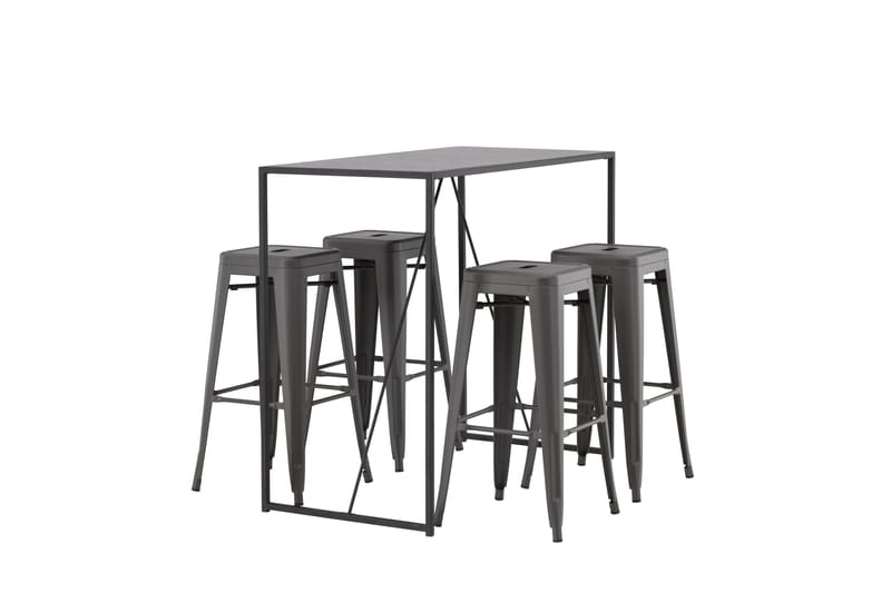 Brea Matgrupp 120 cm Rektangulär med 4 Tempe stolar - Svart - Möbler - Bord & matgrupp - Matgrupp