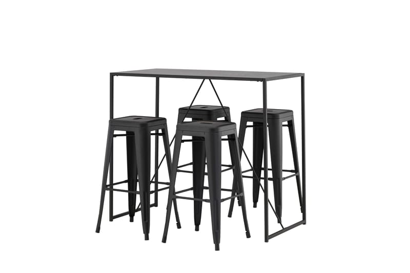 Brea Matgrupp 120 cm Rektangulär med 4 Tempe stolar - Svart - Möbler - Bord & matgrupp - Matgrupp