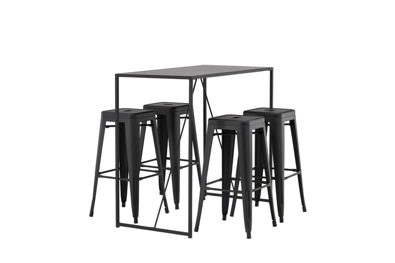 Brea Matgrupp 120 cm Rektangulär med 4 Tempe stolar - Svart - Möbler - Bord & matgrupp - Matgrupp