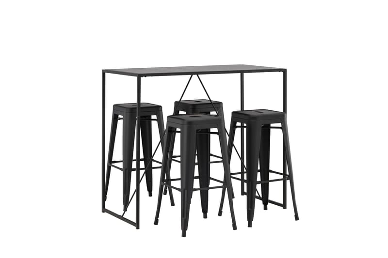 Brea Matgrupp 120 cm Rektangulär med 4 Tempe stolar - Svart - Möbler - Bord & matgrupp - Matgrupp
