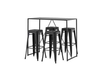 Brea Matgrupp 120 cm Rektangulär med 4 Tempe stolar - Svart - Möbler - Bord & matgrupp - Matgrupp