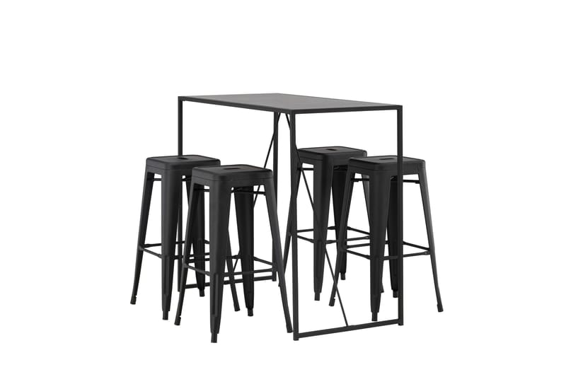 Brea Matgrupp 120 cm Rektangulär med 4 Tempe stolar - Svart - Möbler - Bord & matgrupp - Matgrupp