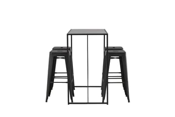 Brea Matgrupp 120 cm Rektangulär med 4 Tempe stolar - Svart - Möbler - Bord & matgrupp - Matgrupp