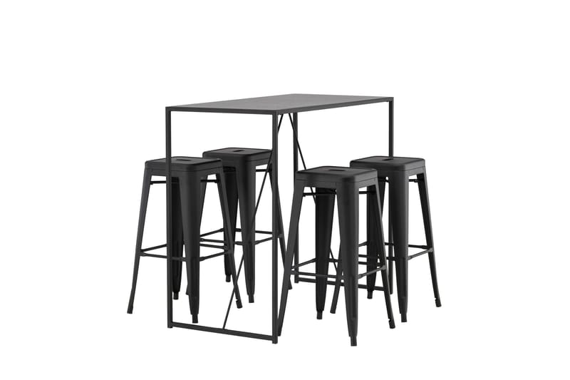 Brea Matgrupp 120 cm Rektangulär med 4 Tempe stolar - Svart - Möbler - Bord & matgrupp - Matgrupp