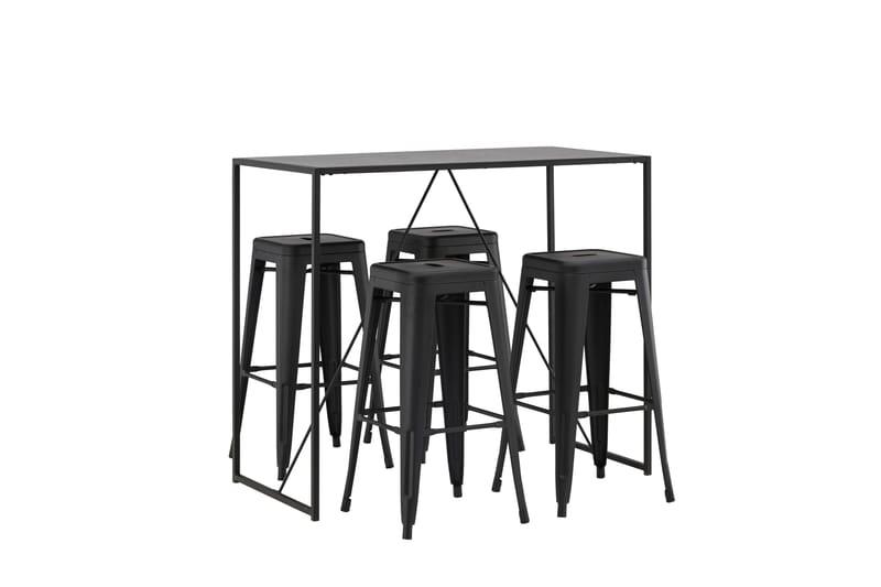 Brea Matgrupp 120 cm Rektangulär med 4 Tempe stolar - Svart - Möbler - Bord & matgrupp - Matgrupp