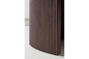 Bristol 120 cm Ovalt Soffbord i Marmor med Räfflade Träben - Mellanbrun - Möbler - Bord & matgrupp - Soffbord
