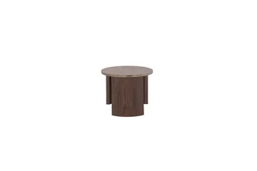 Bristol 120 cm Ovalt Soffbord i Marmor med Räfflade Träben - Mellanbrun - Möbler - Bord & matgrupp - Soffbord