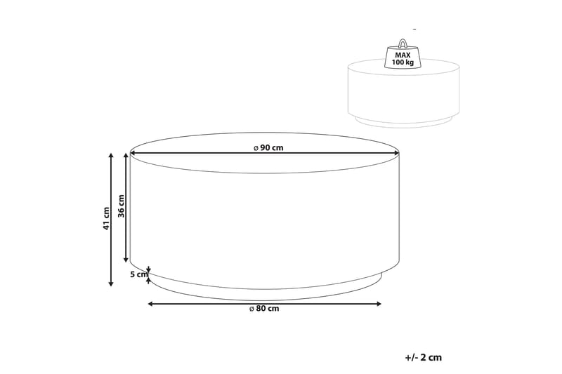 Bruder Soffbord 90 cm Rund Rund - Vit - Möbler - Bord & matgrupp - Soffbord