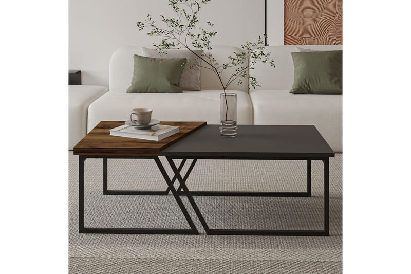 Bulskoll Soffbord 120 cm - Antracit/Valnöt - Möbler - Bord & matgrupp - Soffbord