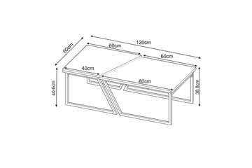 Bulskoll Soffbord 120 cm - Antracit/Valnöt - Möbler - Bord & matgrupp - Soffbord