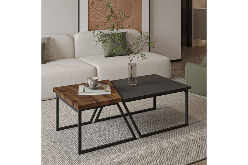 Bulskoll Soffbord 120 cm - Antracit/Valnöt - Möbler - Bord & matgrupp - Soffbord