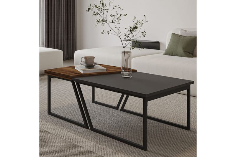 Bulskoll Soffbord 120 cm - Antracit/Valnöt - Möbler - Bord & matgrupp - Soffbord