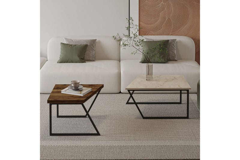 Bulskoll Soffbord 120 cm - Travertine/Valnöt - Möbler - Bord & matgrupp - Soffbord