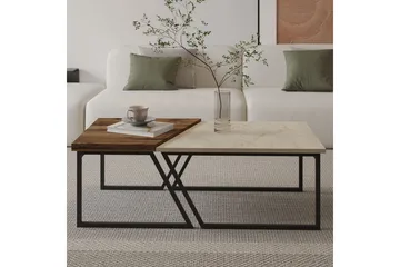 Bulskoll Soffbord 120 cm - Travertine/Valnöt - Möbler - Bord & matgrupp - Soffbord