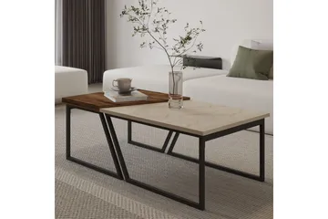 Bulskoll Soffbord 120 cm - Travertine/Valnöt - Möbler - Bord & matgrupp - Soffbord