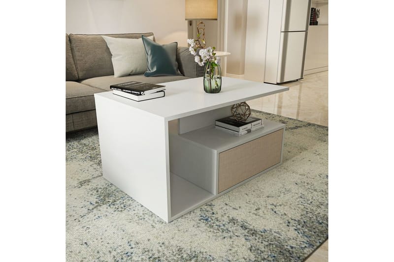 Bulvari Soffbord 90 cm - Beige/Vit - Möbler - Bord & matgrupp - Soffbord