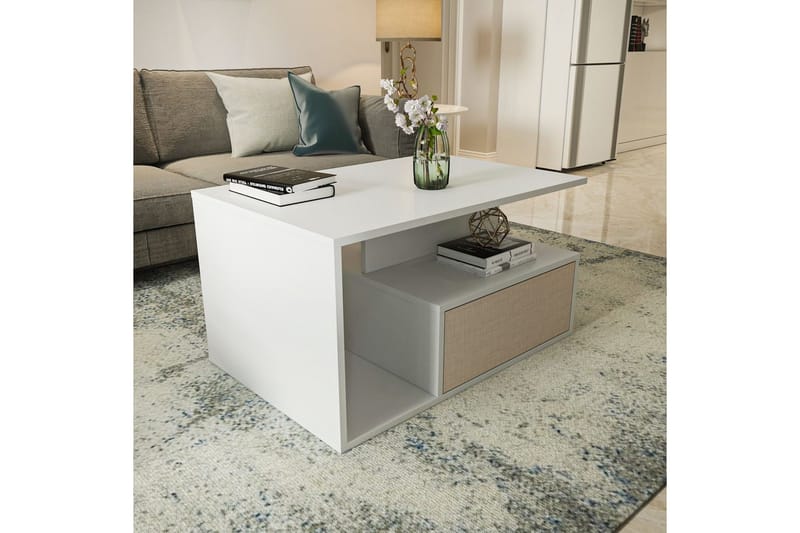 Bulvari Soffbord 90 cm - Beige/Vit - Möbler - Bord & matgrupp - Soffbord
