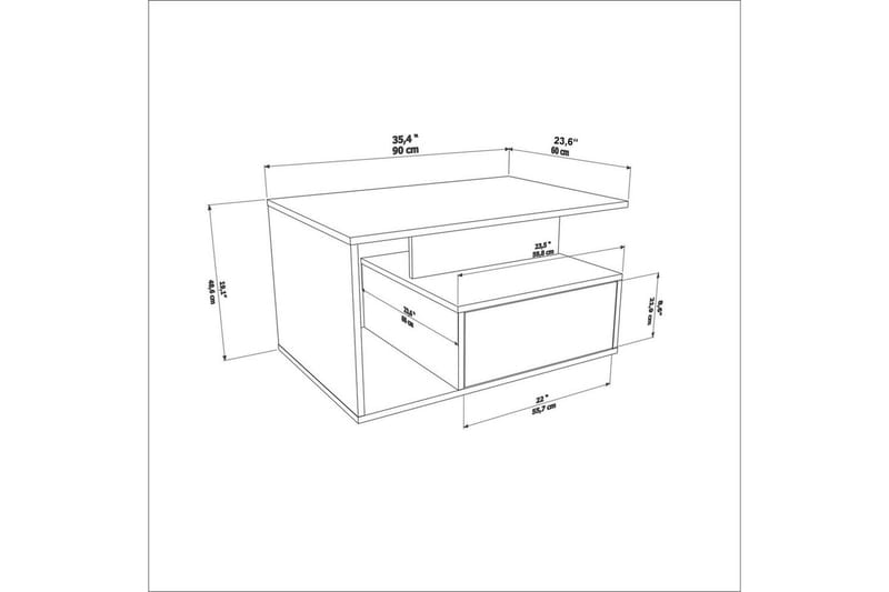 Bulvari Soffbord 90 cm - Valnöt - Möbler - Bord & matgrupp - Soffbord