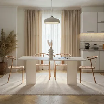 Cadron Matbord 180 cm Rektangulär - Trä Vit - Möbler - Bord & matgrupp - Matbord & köksbord