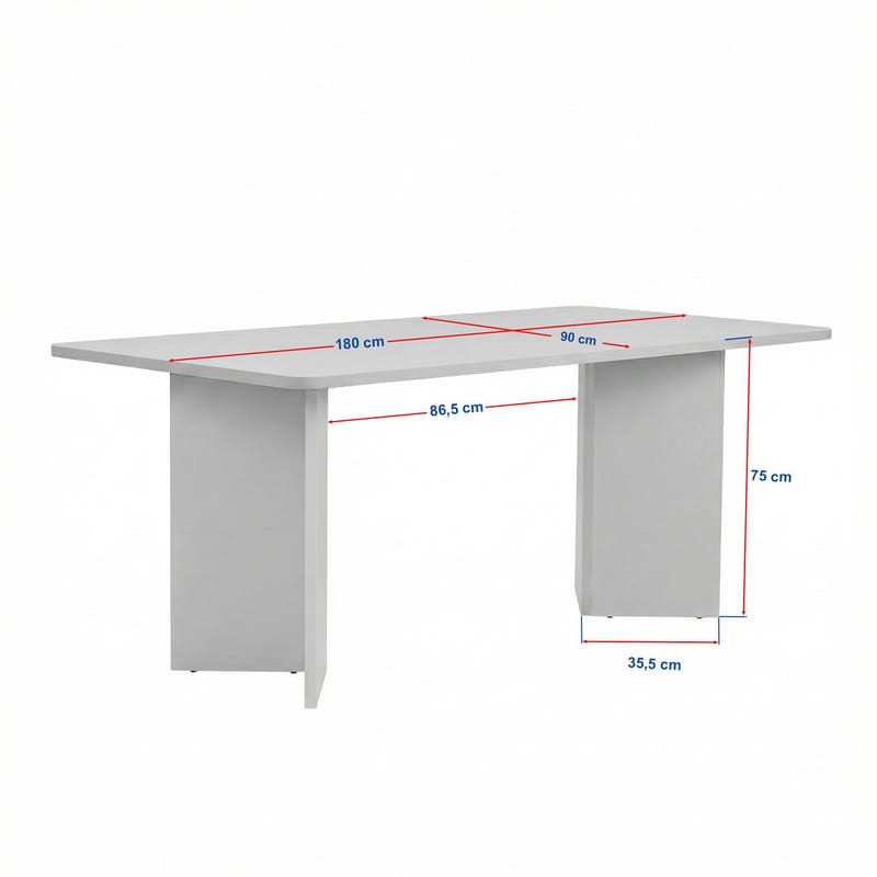 Cadron Matbord 180 cm Rektangulär - Trä Vit - Möbler - Bord & matgrupp - Matbord & köksbord