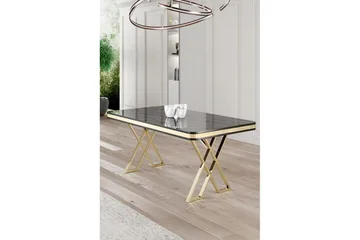 Calchera Matbord 130 cm Rektangulär - Svart Marmor/Guld - Möbler - Bord & matgrupp - Matbord & köksbord