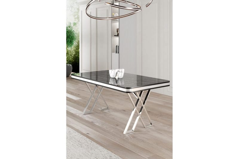 Calchera Matbord 130 cm Rektangulär - Svart Marmor/Krom - Möbler - Bord & matgrupp - Matbord & köksbord