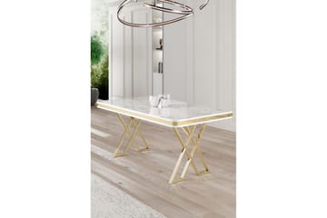 Calchera Matbord 130 cm Rektangulär - Vit Marmor/Guld - Möbler - Bord & matgrupp - Matbord & köksbord