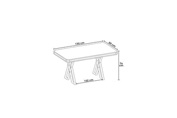 Calchera Matbord 130 cm Rektangulär - Vit Marmor/Guld - Möbler - Bord & matgrupp - Matbord & köksbord