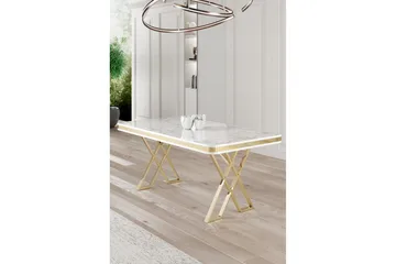 Calchera Matbord 130 cm Rektangulär - Vit Marmor/Guld - Möbler - Bord & matgrupp - Matbord & köksbord
