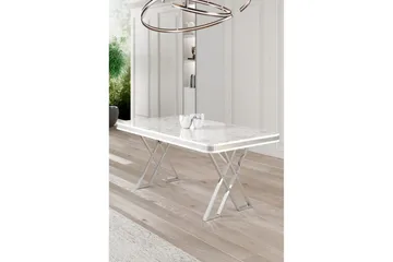 Calchera Matbord 130 cm Rektangulär - Vit Marmor/Krom - Möbler - Bord & matgrupp - Matbord & köksbord