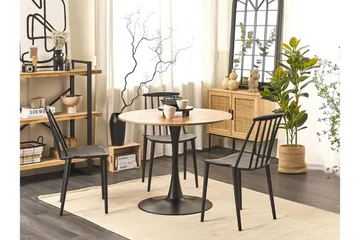 Calmar Matbord 90 cm Rund - Ljusbrun/Svart - Möbler - Bord & matgrupp - Matbord & köksbord