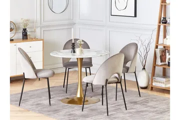 Calmar Matbord 90 cm Rund - Vit/Guld - Möbler - Bord & matgrupp - Matbord & köksbord