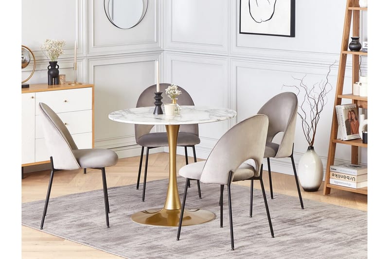 Calmar Matbord 90 cm Rund - Vit/Guld - Möbler - Bord & matgrupp - Matbord & köksbord