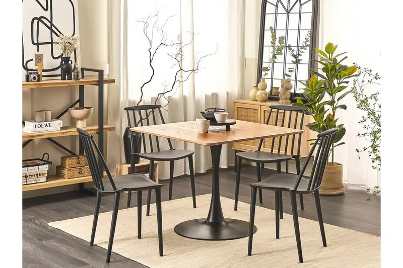 Calmar Matbord 90x90 cm - Ljusbrun/Svart - Möbler - Bord & matgrupp - Matbord & köksbord