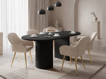 Calvion Matbord 185 cm Oval - Svart - Möbler - Bord & matgrupp - Marmorbord