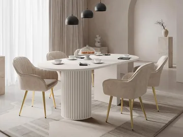 Calvion Matbord oval 185 cm - beige - Möbler - Bord & matgrupp - Matbord & köksbord