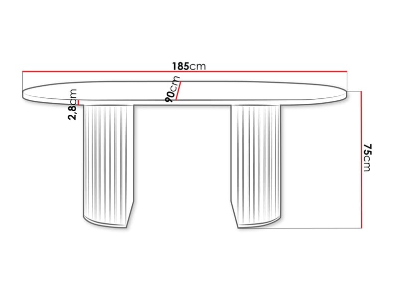 Calvion Matbord oval 185 cm - beige - Möbler - Bord & matgrupp - Matbord & köksbord