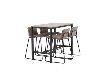 Camden Barbord 60x120 cm med 4 Bisbee Stolar - Mörkgrå - Möbler - Bord & matgrupp - Barbord & ståbord