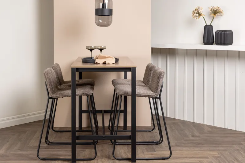 Camden Barbord 60x120 cm med 4 Bisbee Stolar - Mörkgrå - Möbler - Bord & matgrupp - Barbord & ståbord