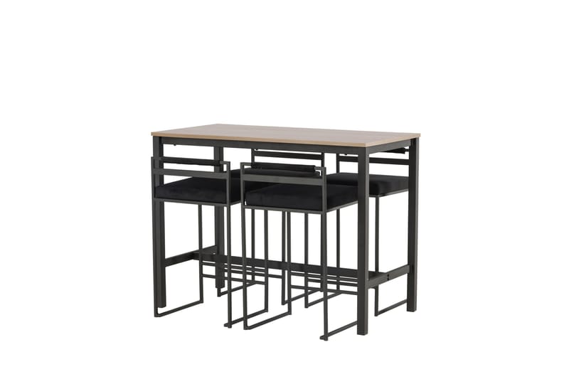 Camden Barbord 60x120 cm med 4 Opelika Stolar - Svart - Möbler - Bord & matgrupp - Barbord & ståbord