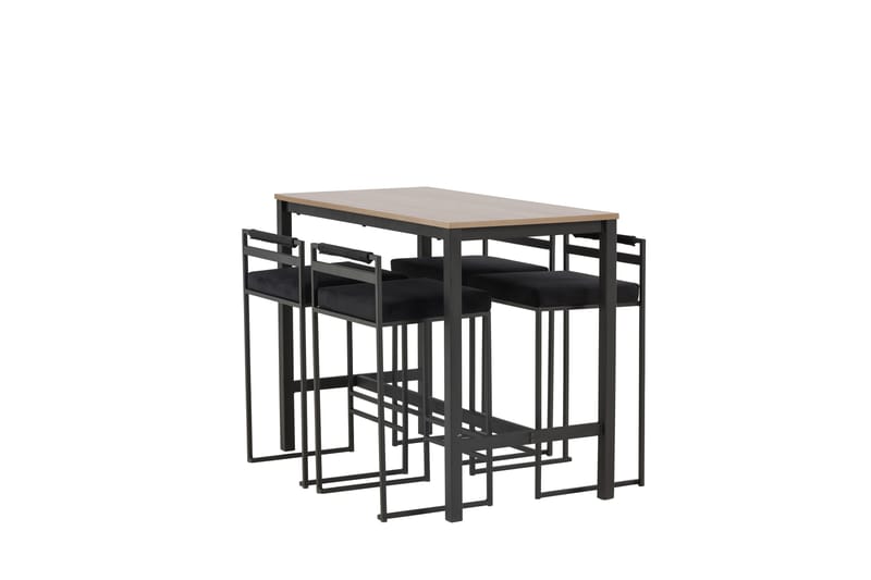 Camden Barbord 60x120 cm med 4 Opelika Stolar - Svart - Möbler - Bord & matgrupp - Barbord & ståbord
