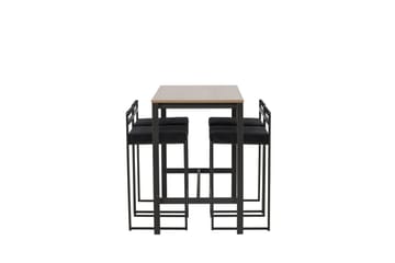 Camden Barbord 60x120 cm med 4 Opelika Stolar - Svart - Möbler - Bord & matgrupp - Barbord & ståbord