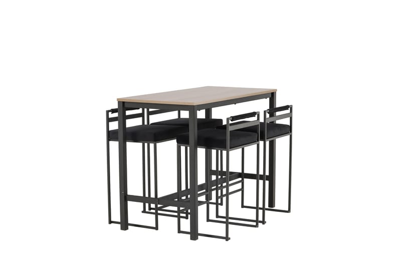 Camden Barbord 60x120 cm med 4 Opelika Stolar - Svart - Möbler - Bord & matgrupp - Barbord & ståbord