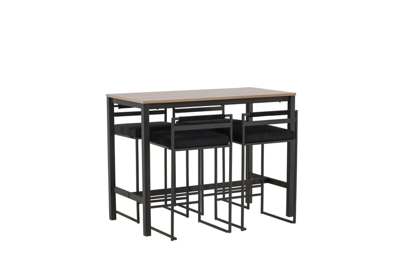 Camden Barbord 60x120 cm med 4 Opelika Stolar - Svart - Möbler - Bord & matgrupp - Barbord & ståbord