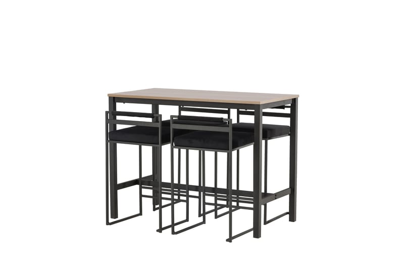 Camden Barbord 60x120 cm med 4 Opelika Stolar - Svart - Möbler - Bord & matgrupp - Barbord & ståbord