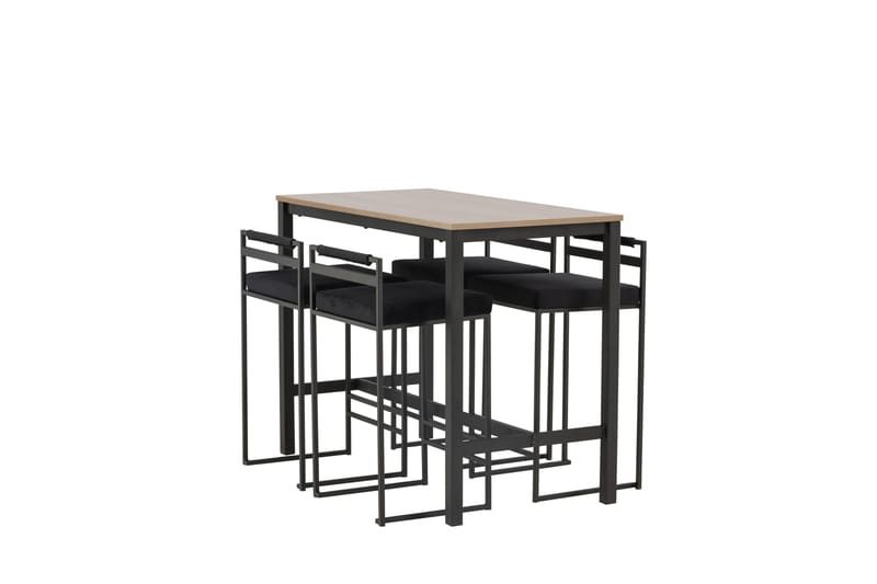 Camden Barbord 60x120 cm med 4 Opelika Stolar - Svart - Möbler - Bord & matgrupp - Barbord & ståbord
