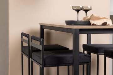 Camden Barbord 60x120 cm med 4 Opelika Stolar - Svart - Möbler - Bord & matgrupp - Barbord & ståbord