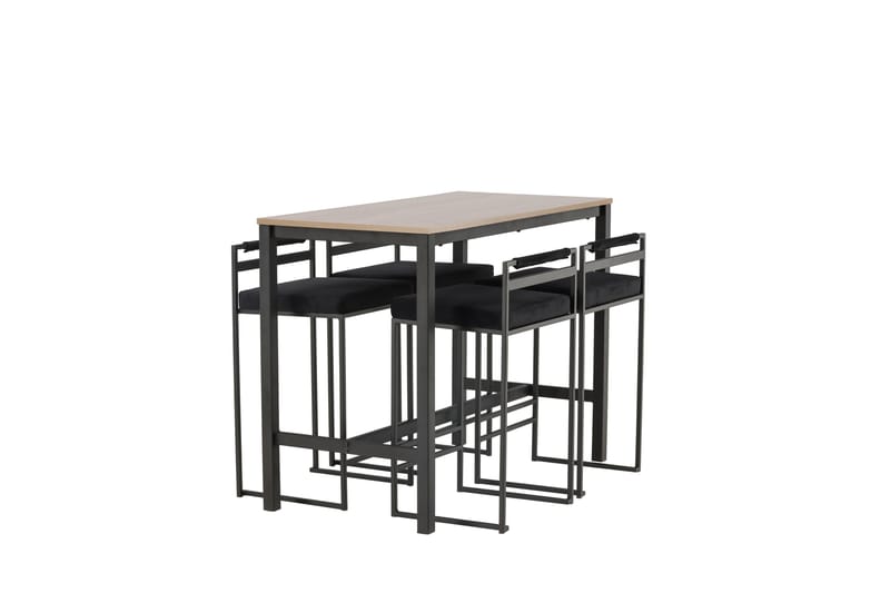 Camden Barbord 60x120 cm med 4 Opelika Stolar - Svart - Möbler - Bord & matgrupp - Barbord & ståbord